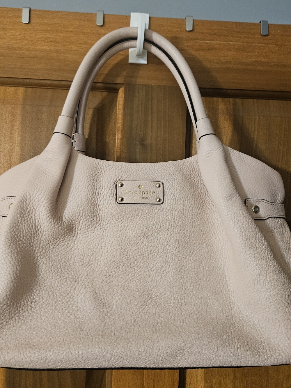 kate spade Pale Pink Pebbled Leather Tote with Gold Hardware